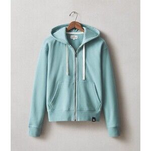 American Giant Hoodie Womens M Teal Midweight Full Zip USA Pockets Casual NEW